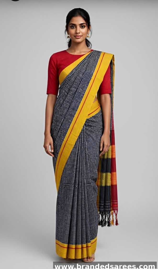 100% Pure Cotton | Patteda Anchu handloom Saree | Dual tone border