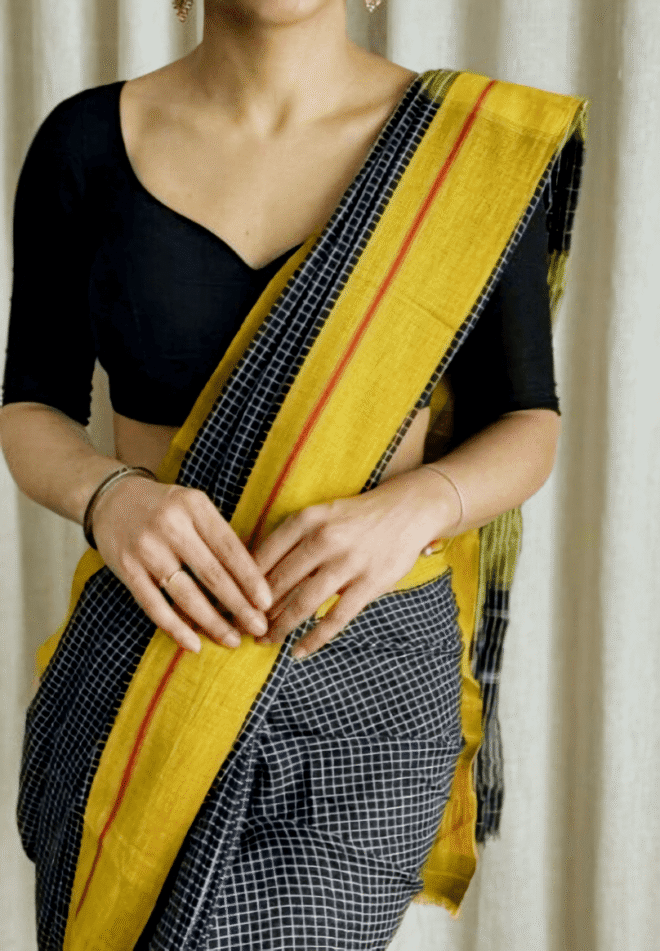 100% Pure Cotton | Patteda Anchu handloom Saree | Dual tone border