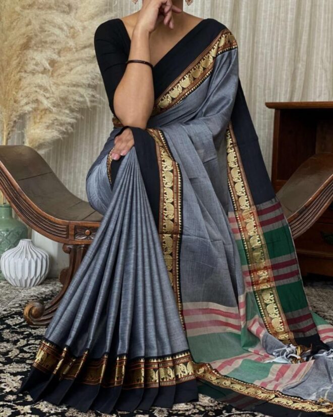 Narayanpet Mercerised Pure Cotton |handloom Saree