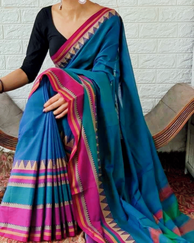 Narayanpet Cotton saree | Double tone border