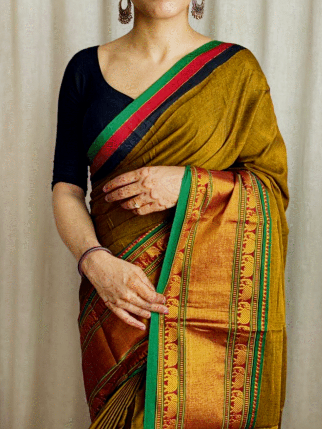 Narayanpet mercerised Cotton saree | Broad border