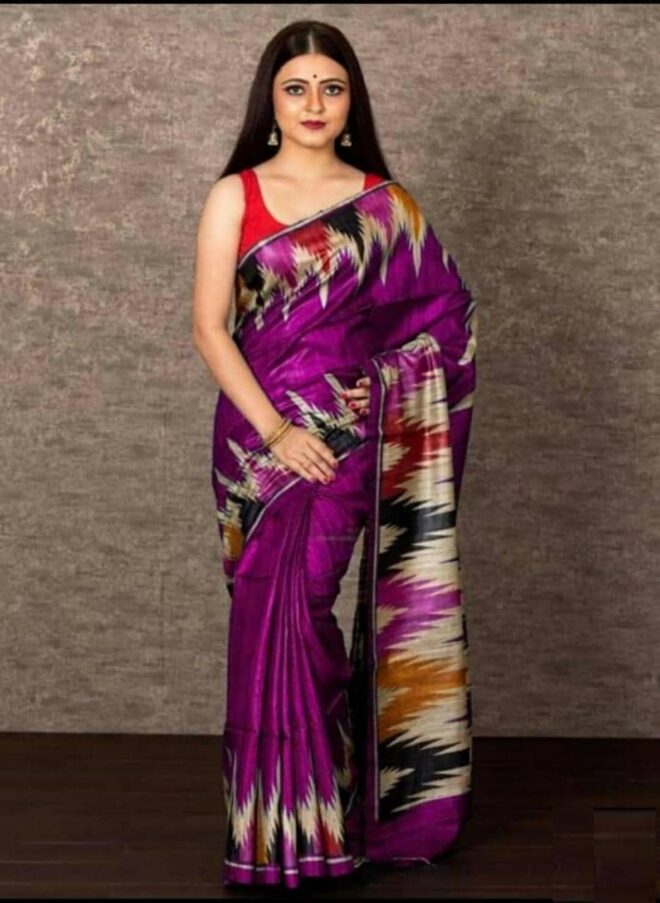 Pure tussar silk saree|Ghicha tussar|Pink