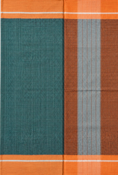 Teal Checked Textile with Orange